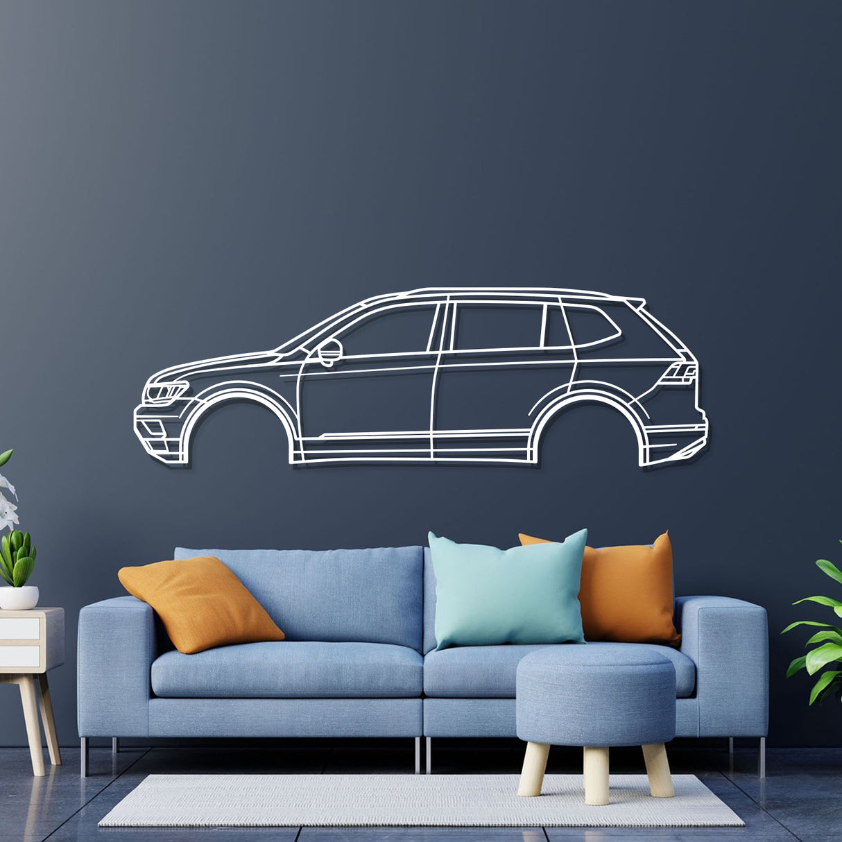 2018 Tiguan 2nd Gen AD BW Metal Car Wall Art - NC0632