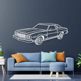 1975 Gran Torino Perspective Metal Car Wall Art - NC0440