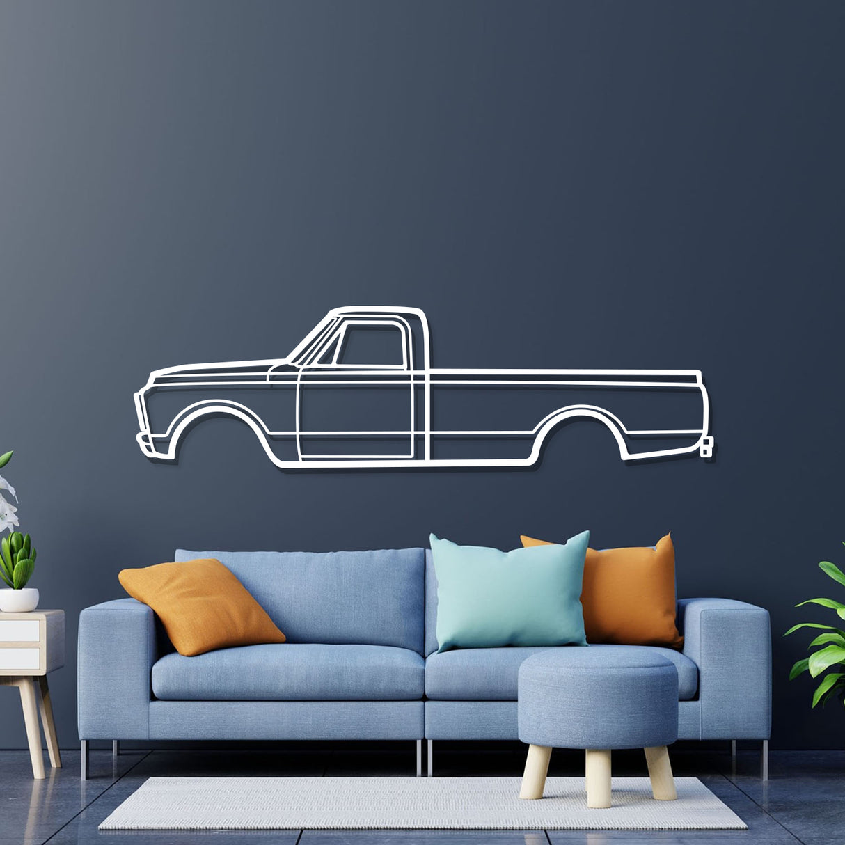 1970 3500 V8 Metal Car Wall Art - NC0124