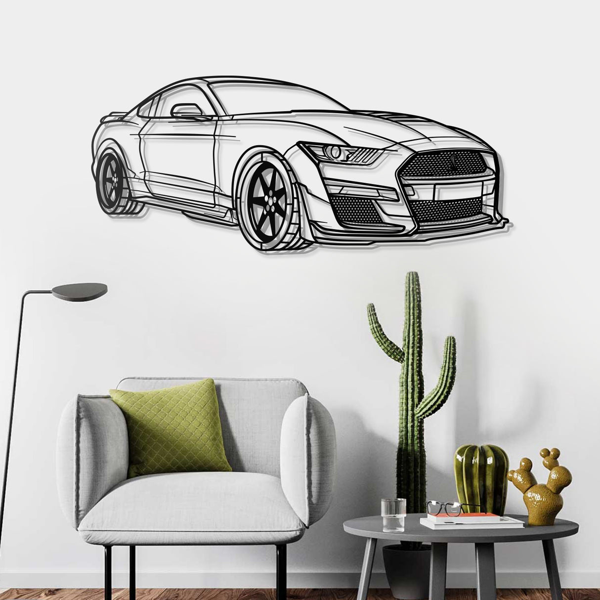 Mustang Shelby GT500 Perspective Metal Car Wall Art - NC0445