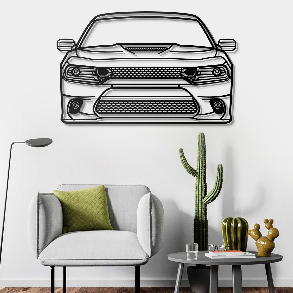 2019 Charger Front View Metal Car Wall Art - NC0652