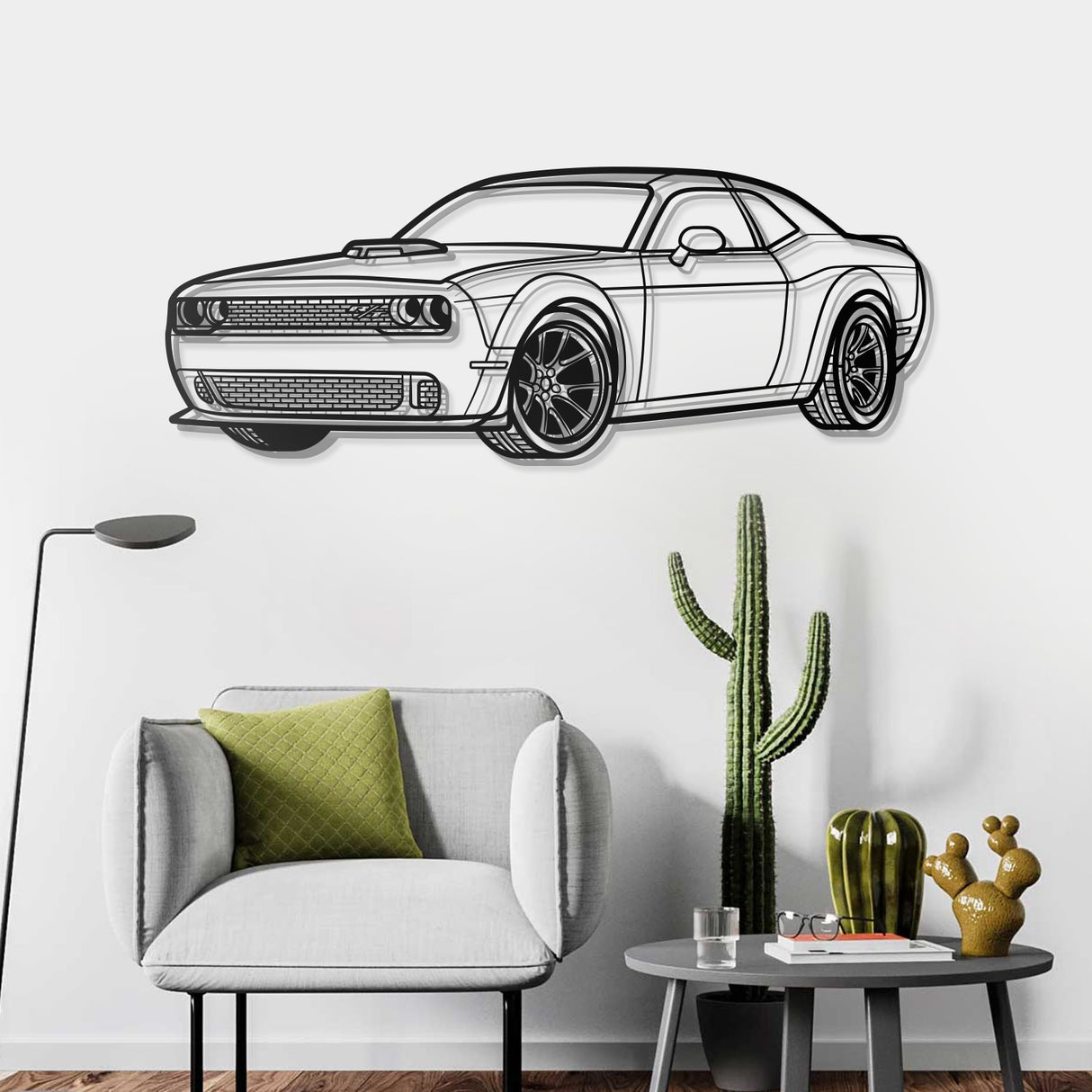 2023 Challanger Perspective Metal Car Wall Art - NC0435