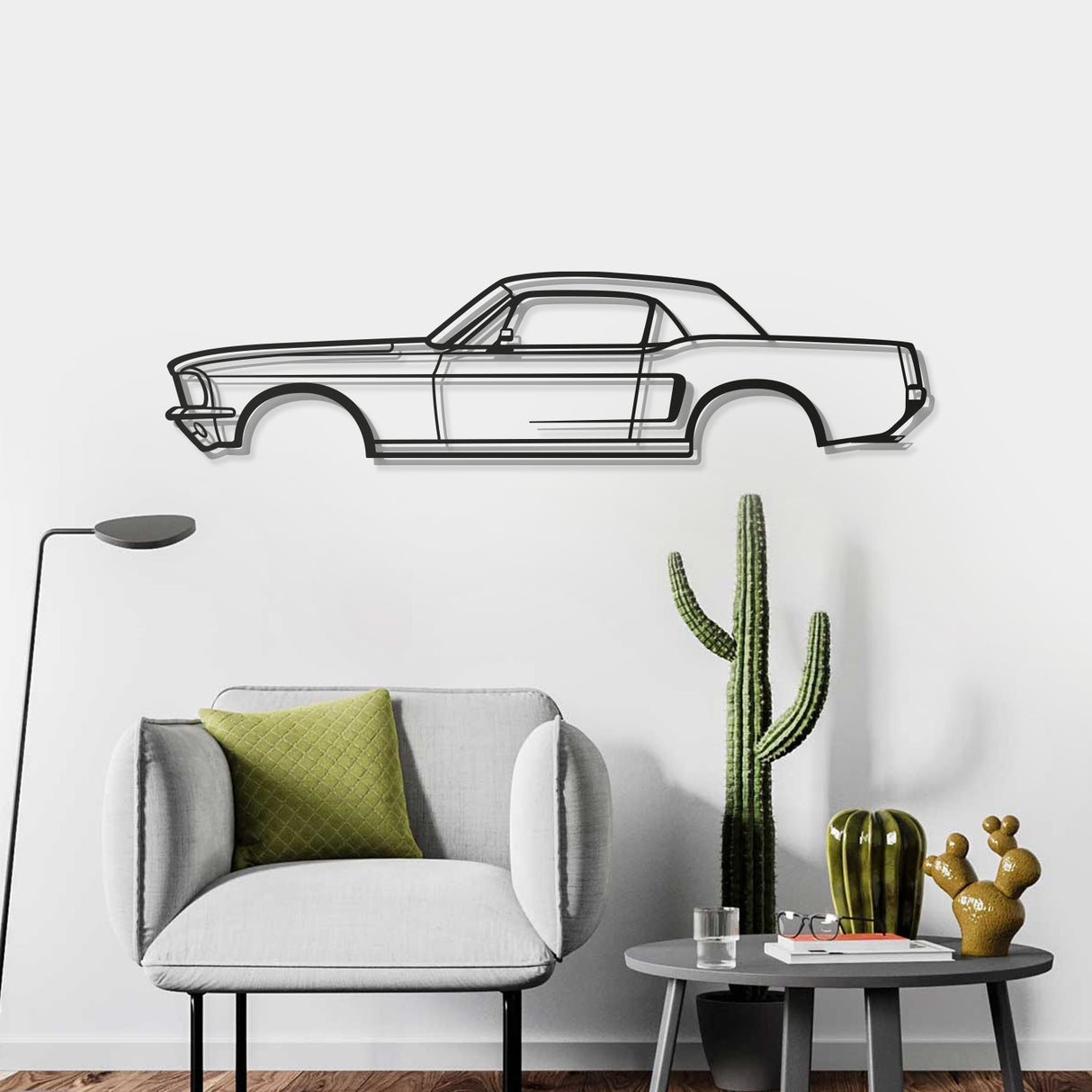 1968 Mustang Hardtop Metal Car Wall Art - NC0112