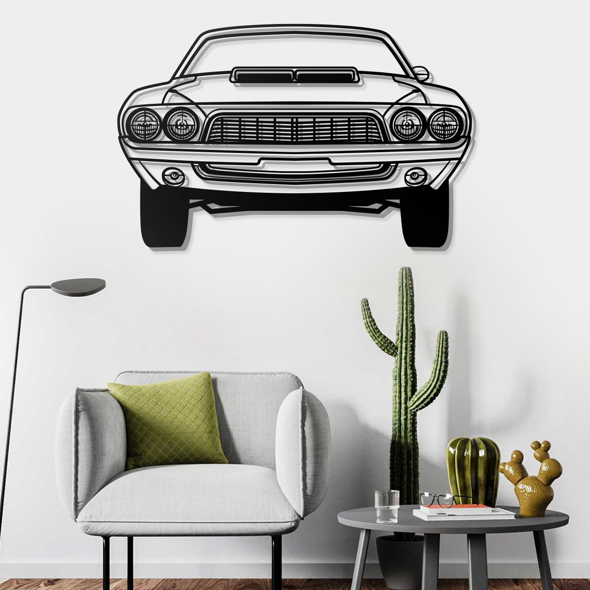 1972 Challanger Front View Metal Car Wall Art - NC0146