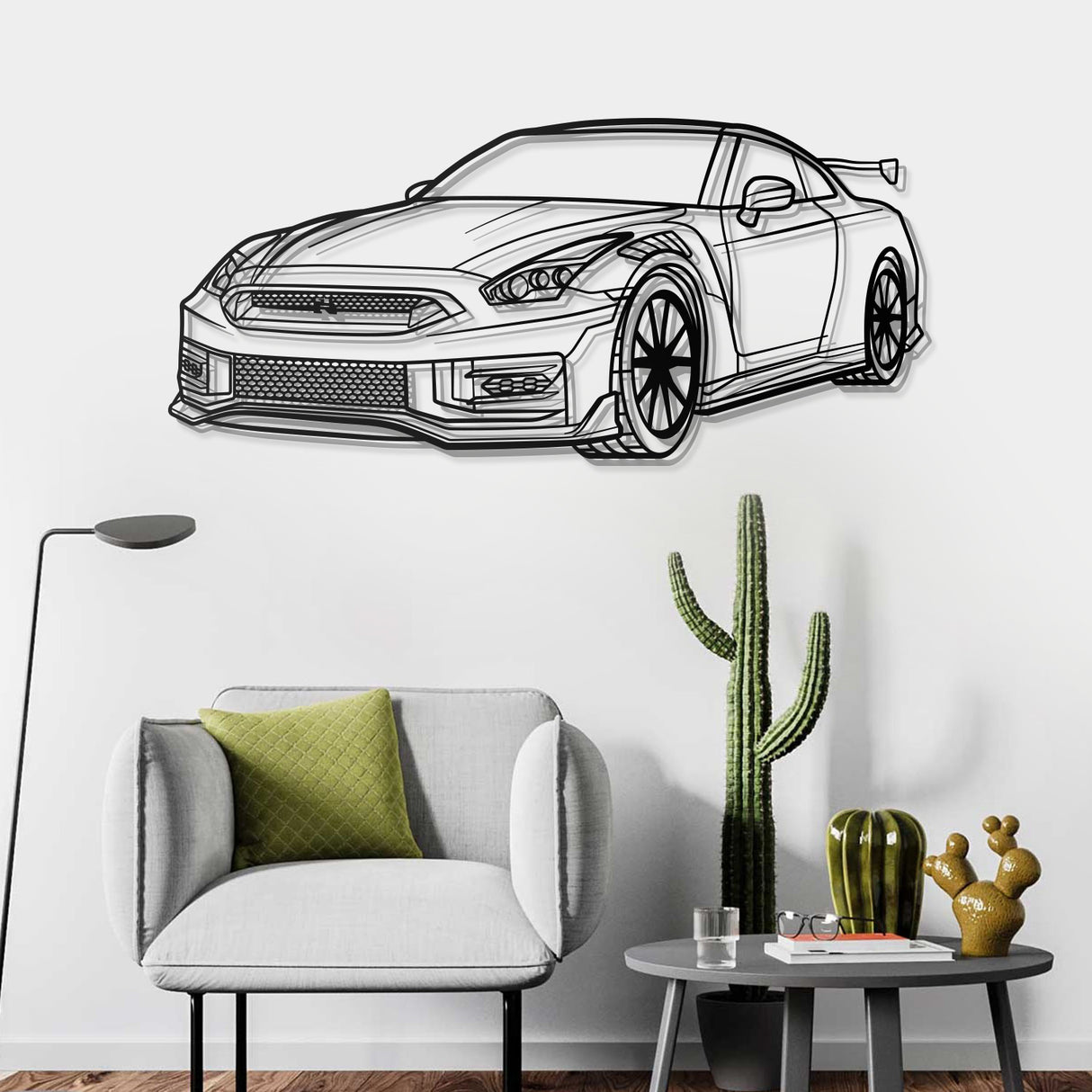 GTR R35 Perspective Metal Car Wall Art - NC0458