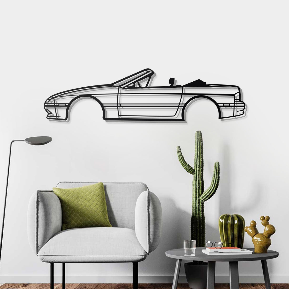 1990 RX-7 Convertible Metal Car Wall Art - NC0231