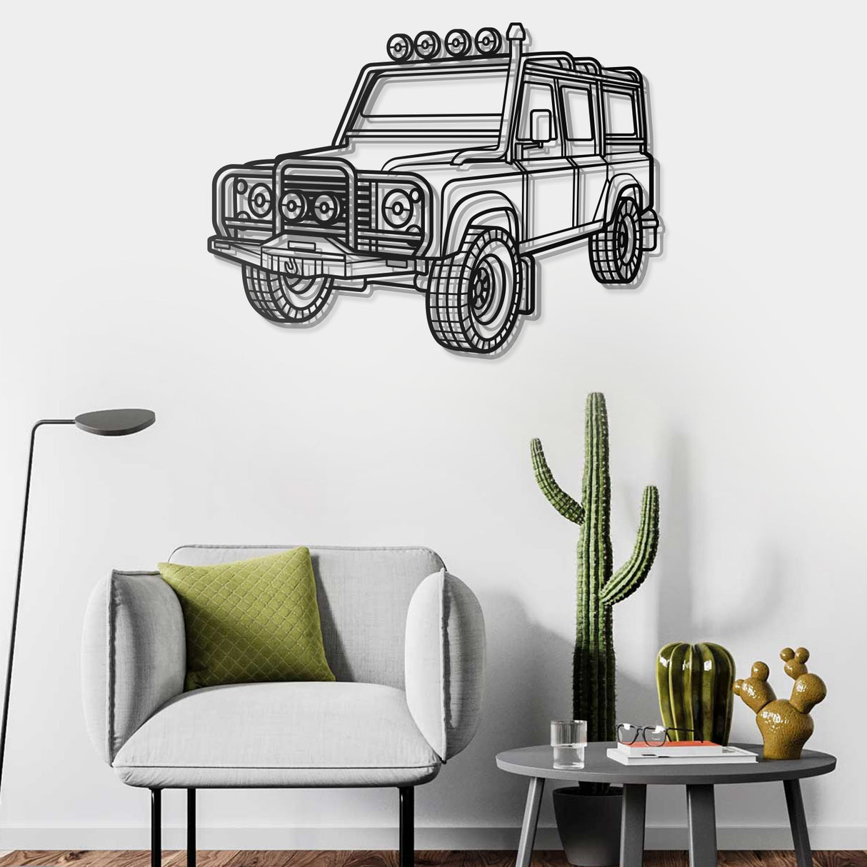 Defender 110 Perspective Metal Car Wall Art - NC0449