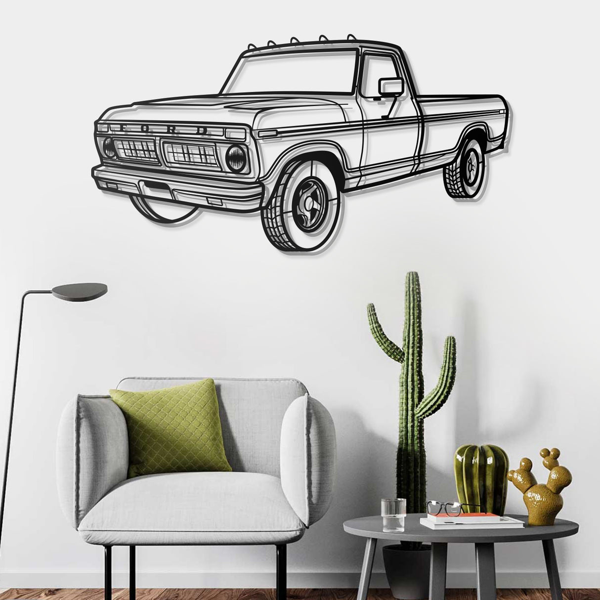 1975 F-150 Perspective Metal Car Wall Art - NC0439