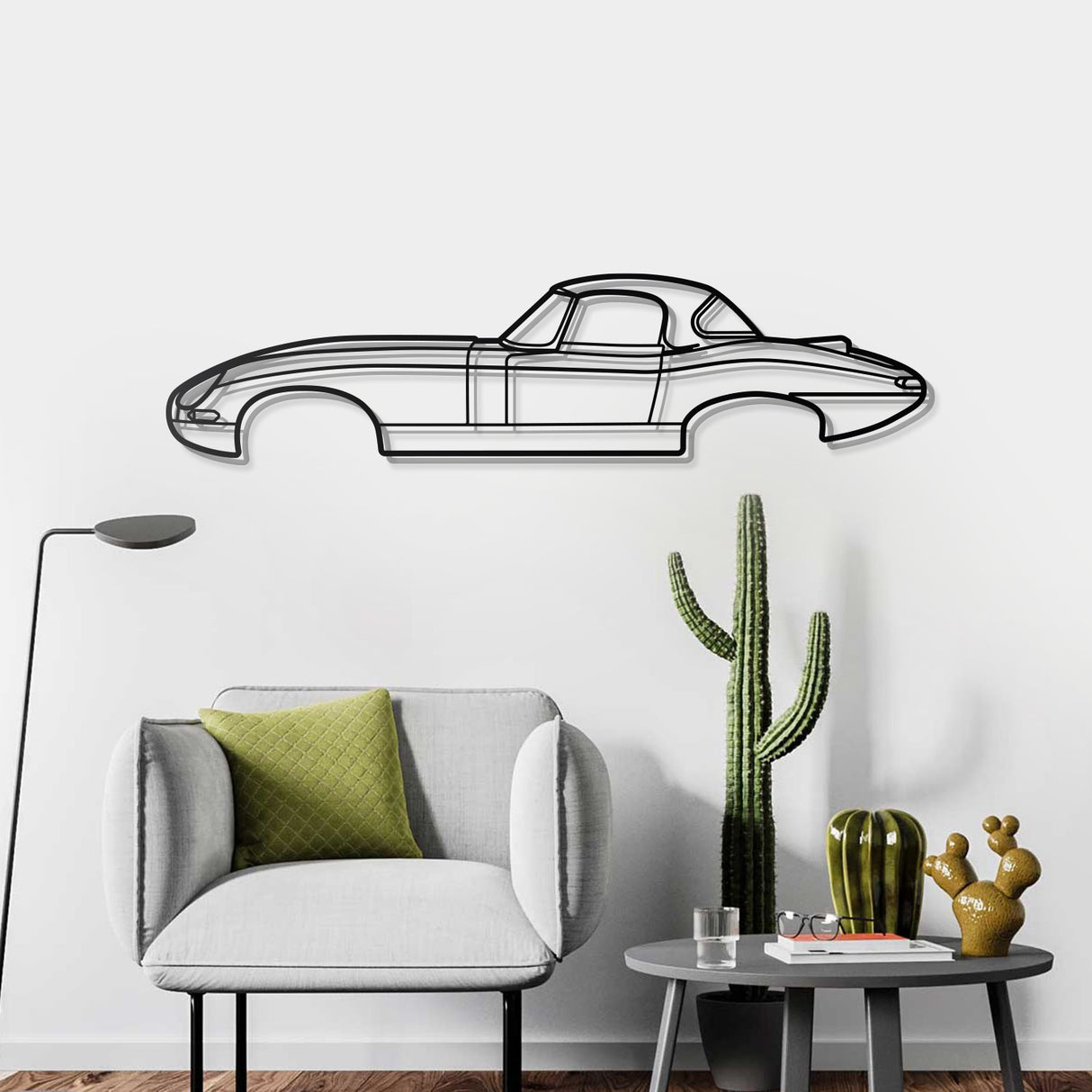 1964 Lightweight E-Type Metal Car Wall Art - NC0070