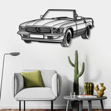 1976 W107 Convertible Perspective Metal Car Wall Art - NC0451