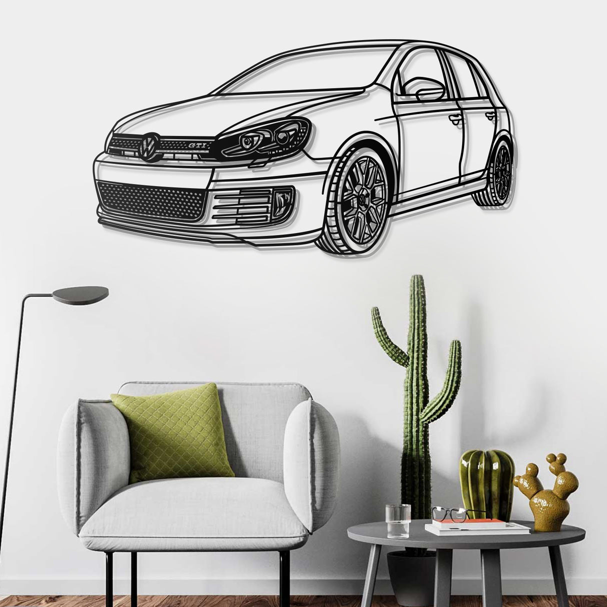 2011 Golf VI GTI Perspective Metal Car Wall Art - NC0465