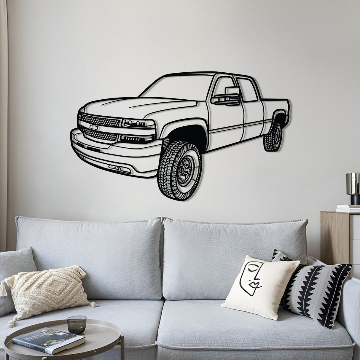 2002 Silverado 2500 Perspective Metal Car Wall Art - NC1297