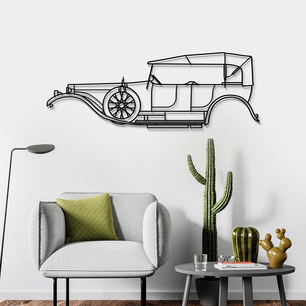 1907 Silver Ghost Metal Car Wall Art - NC0003