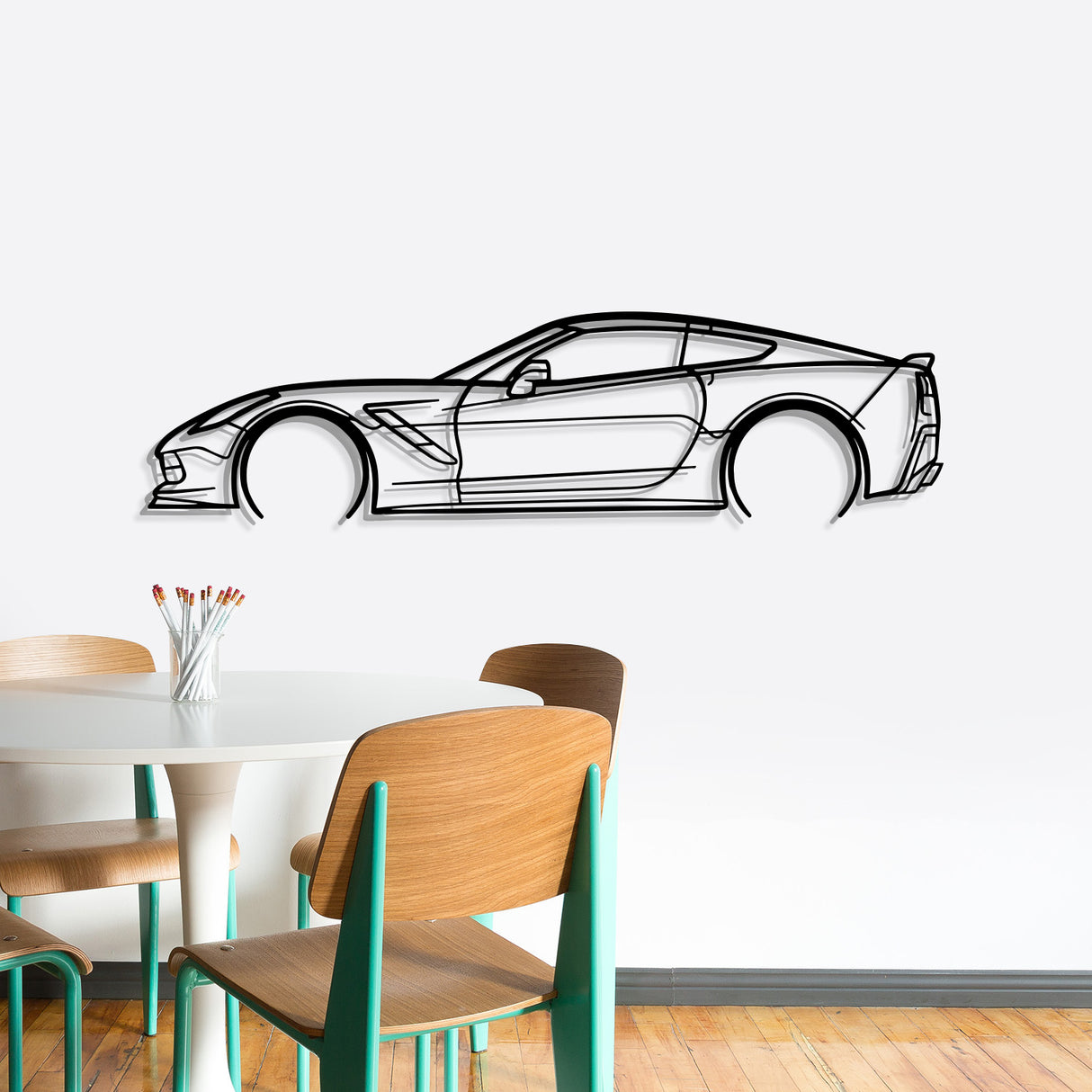 Corvette C7 Detailed Metal Car Wall Art - NC0920