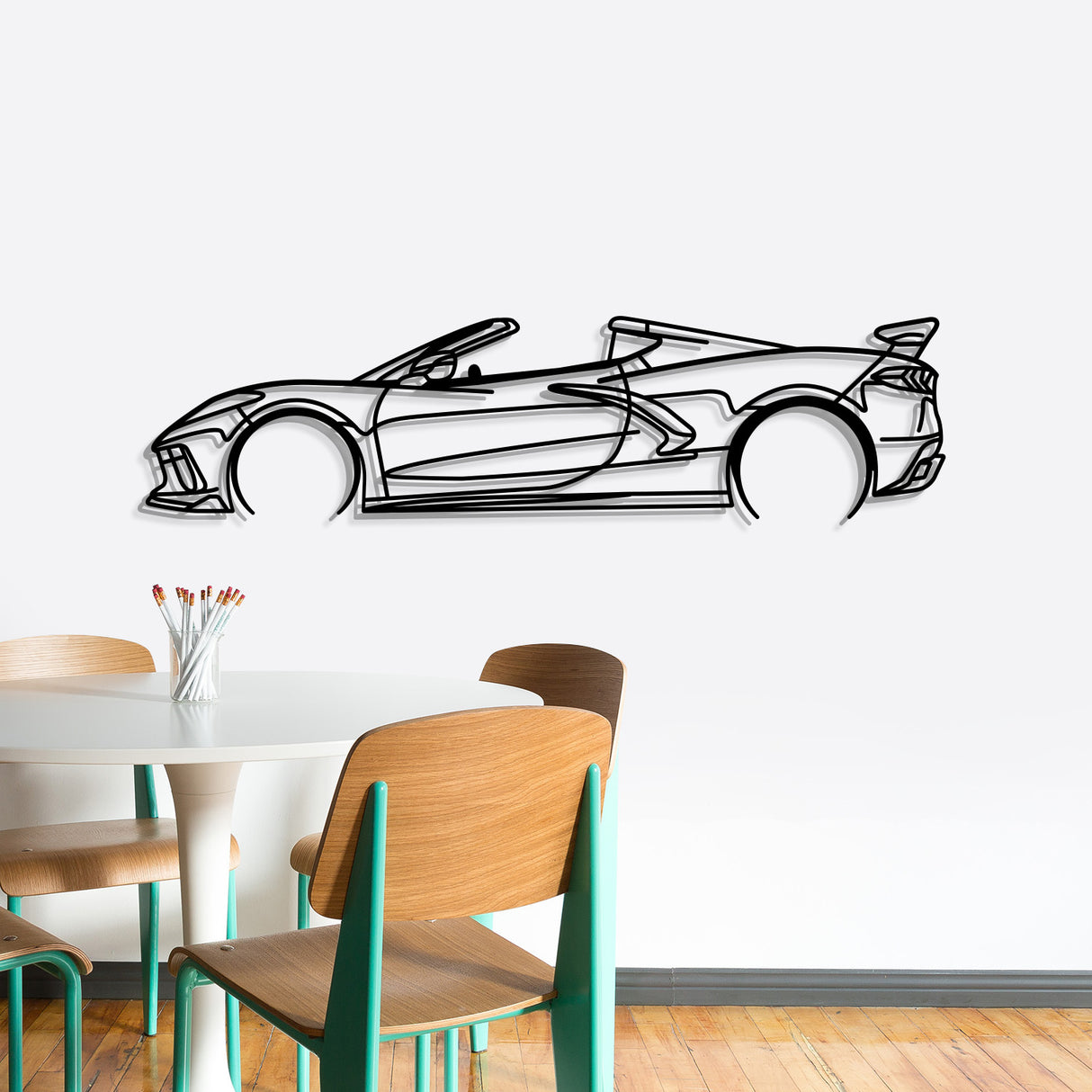 Corvette C8 Detailed Metal Car Wall Art - NC0922