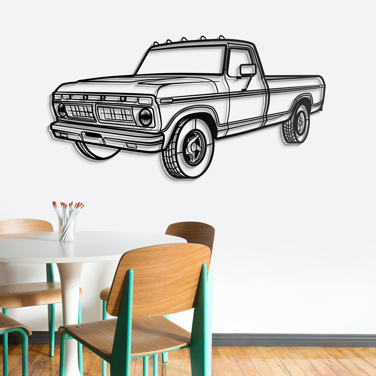 1975 F-150 Perspective Metal Car Wall Art - NC0439