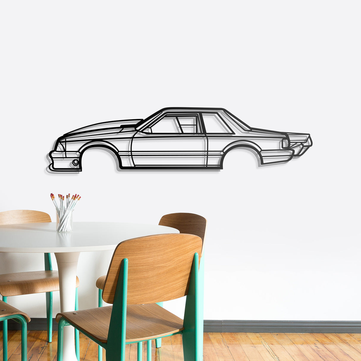 1989 Mustang Foxbody Drag Version Metal Car Wall Art - NC0224