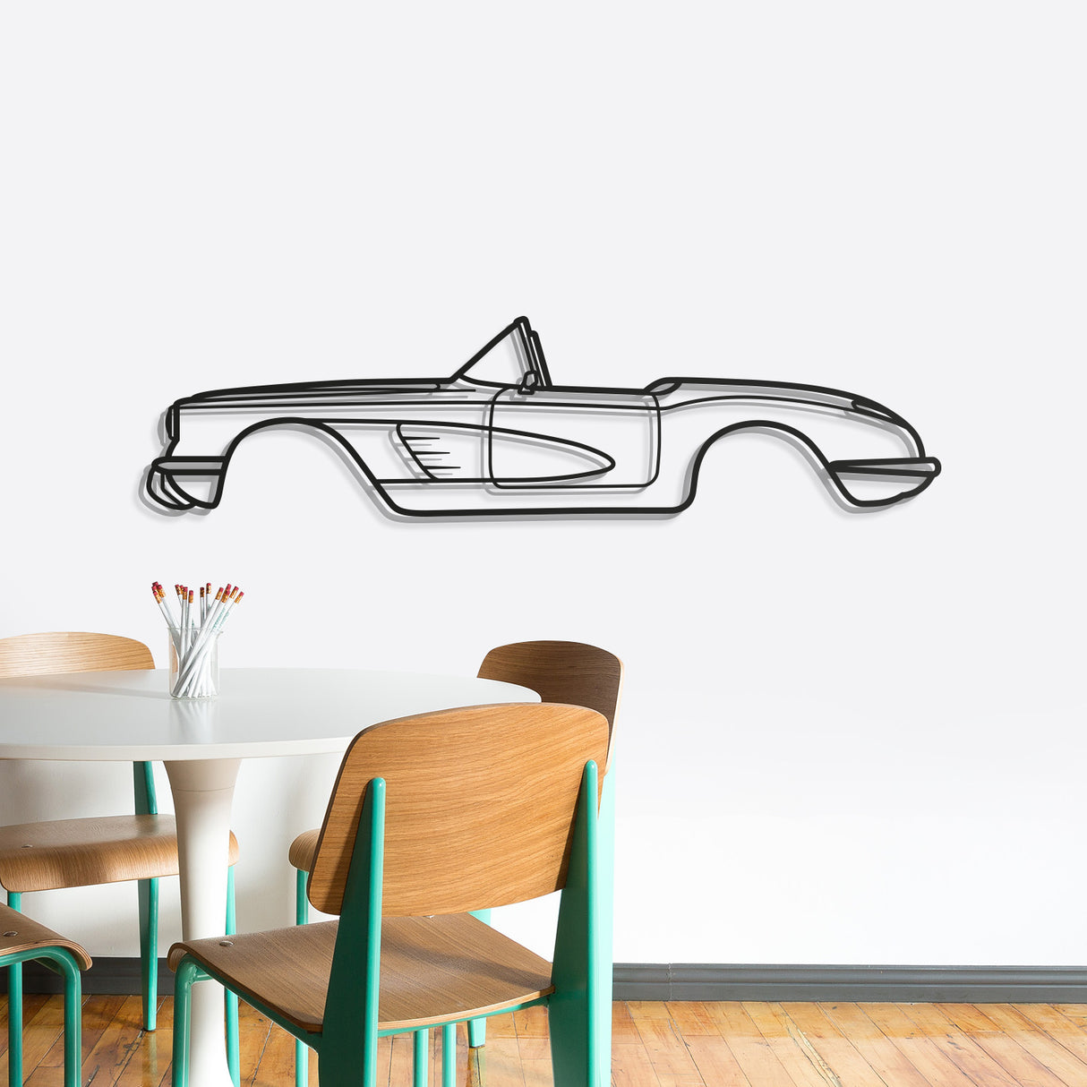 1960 Corvette Metal Car Wall Art - NC0060