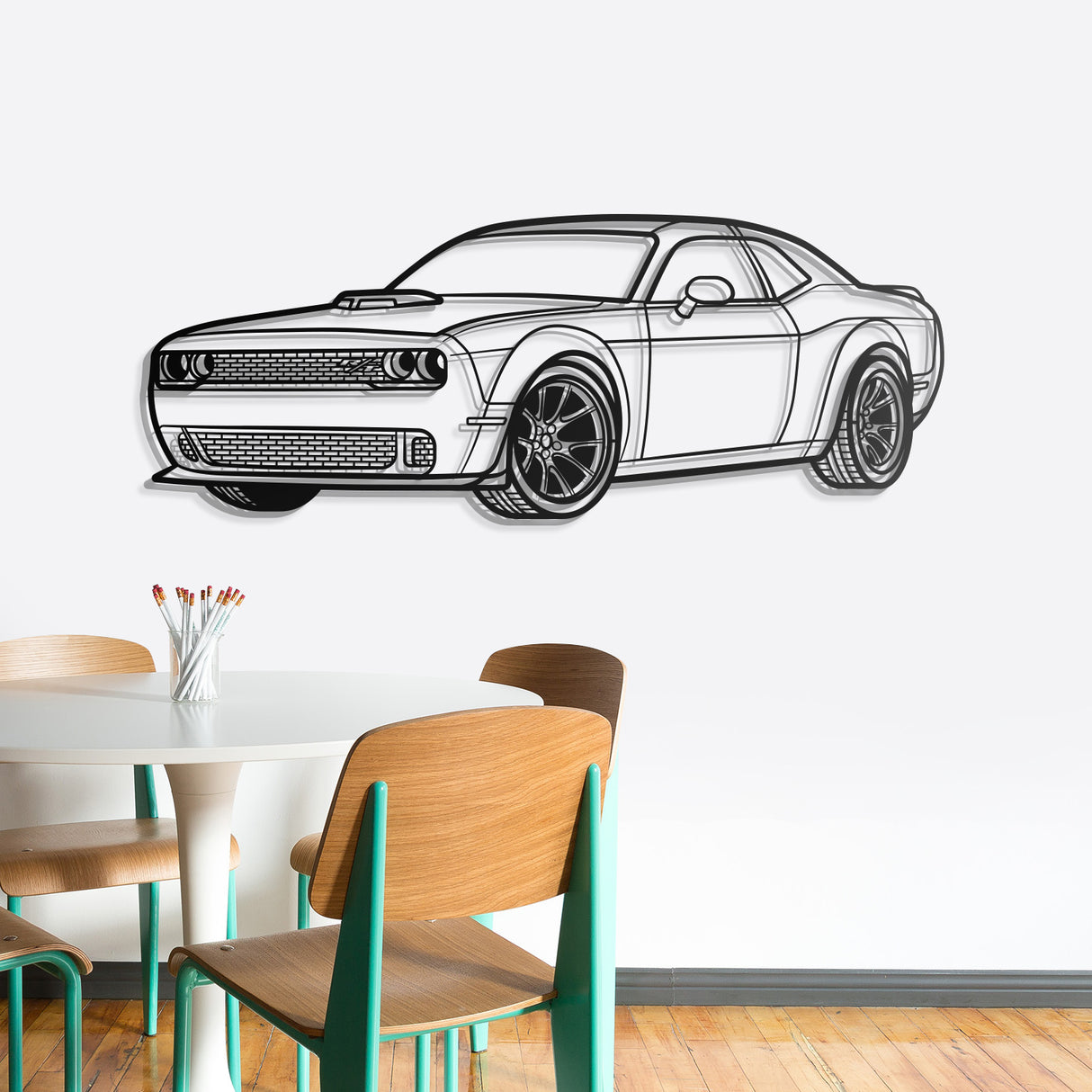 2023 Challanger Perspective Metal Car Wall Art - NC0435