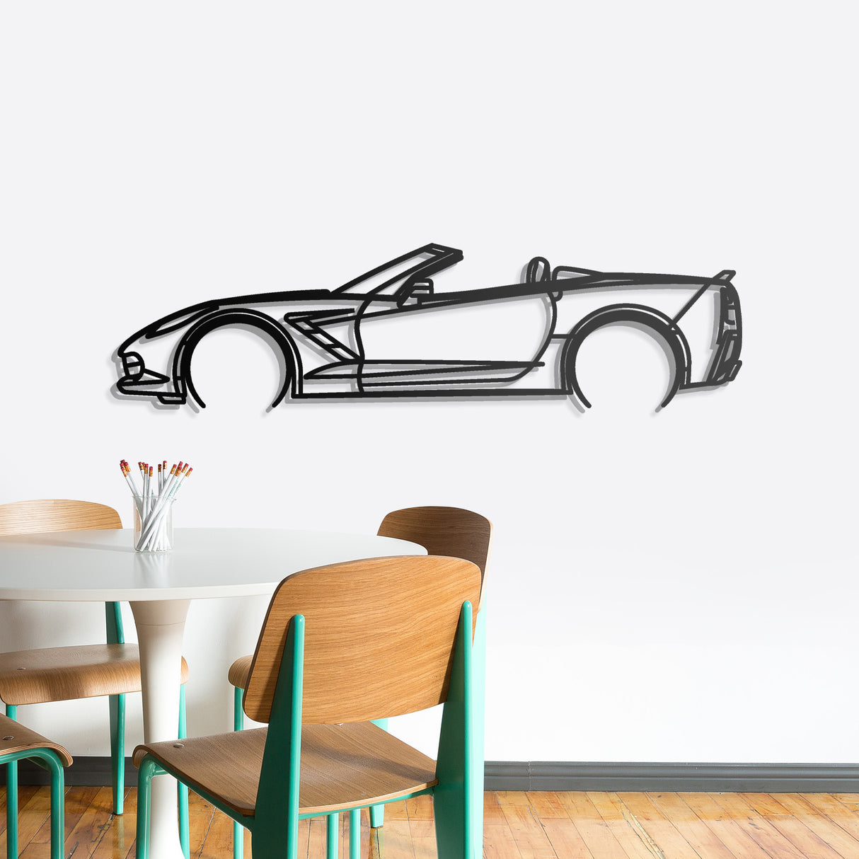 2014 Corvette C7 Cabrio Metal Car Wall Art - NC0500