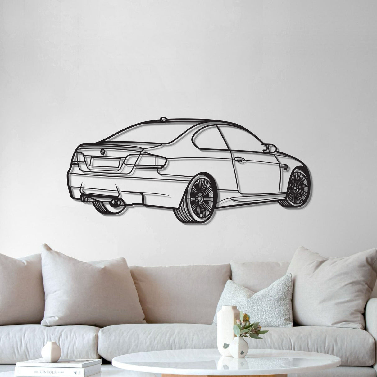 E92 Back Perspective Metal Car Wall Art - NC1300