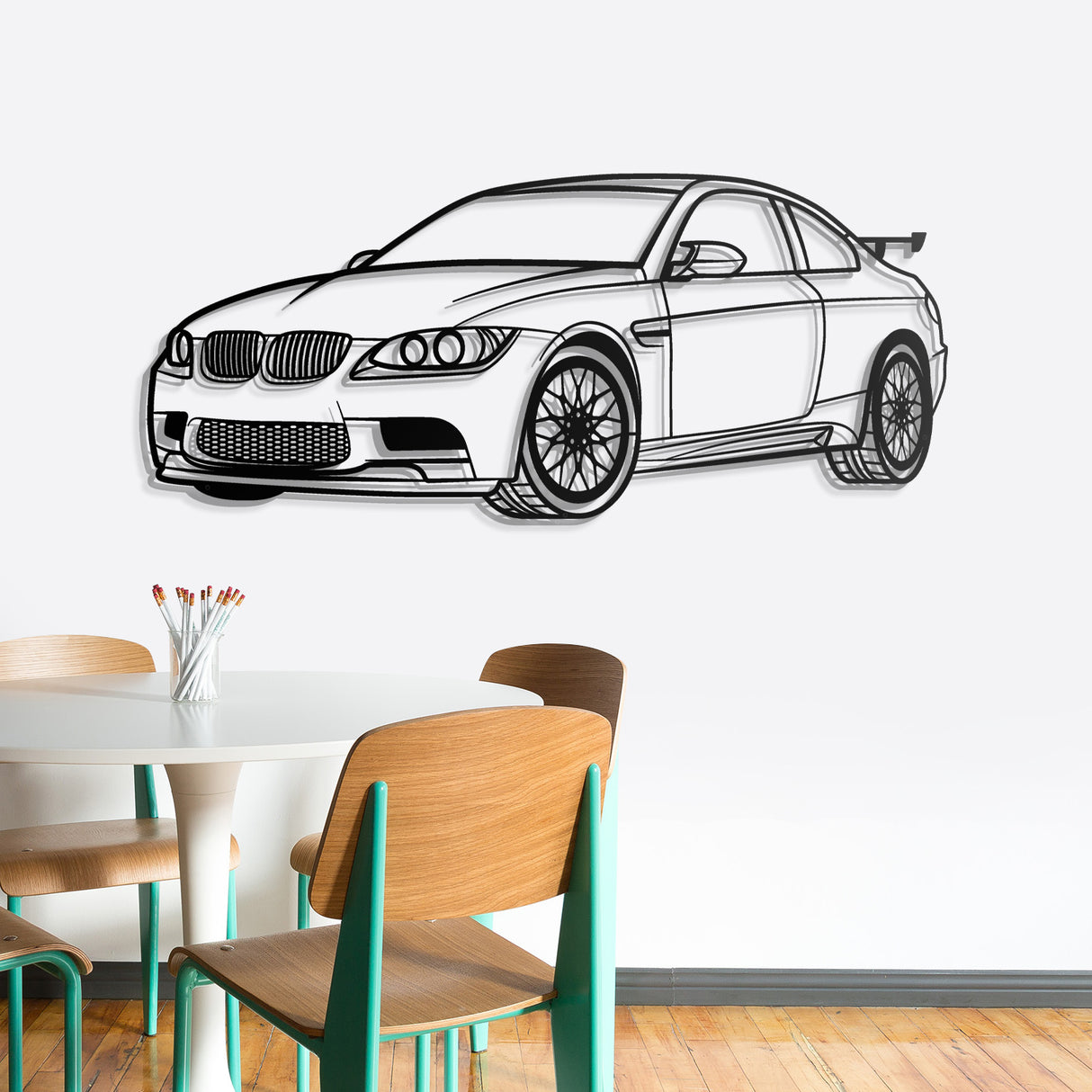 E92 M3 Perspective Metal Car Wall Art - NC0430