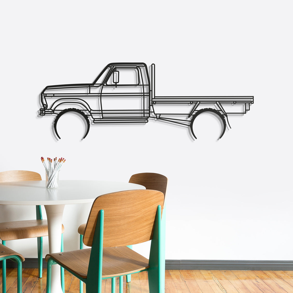 1977 F100 Tray Back Metal Car Wall Art - NC0175