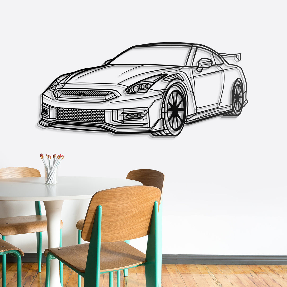 GTR R35 Perspective Metal Car Wall Art - NC0458