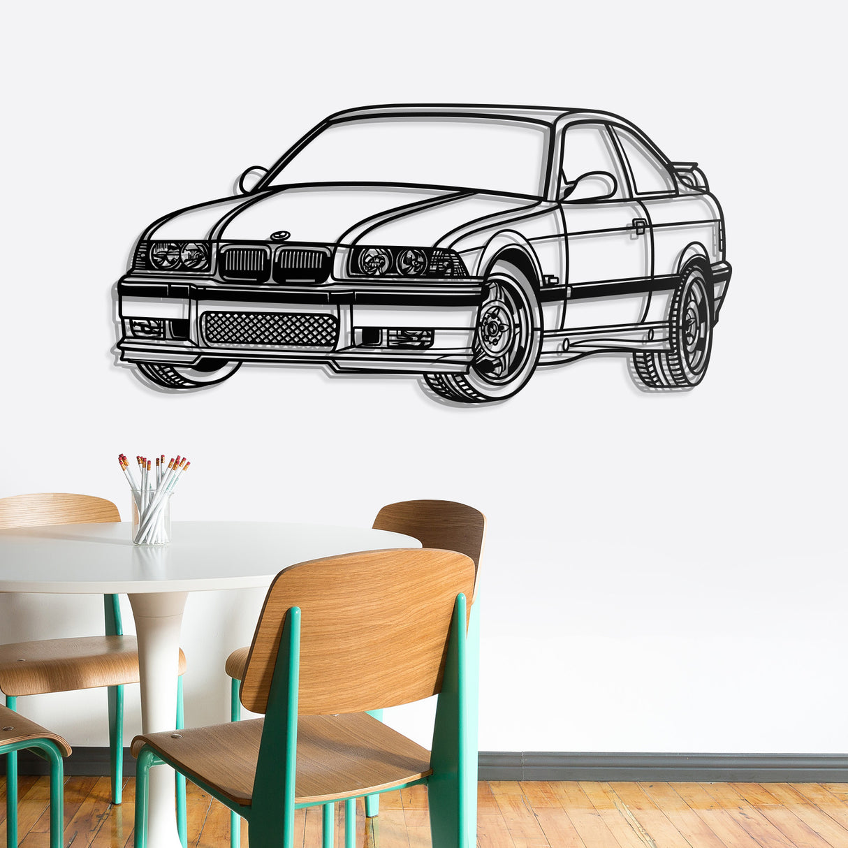 E36 Perspective Metal Car Wall Art - NC0431