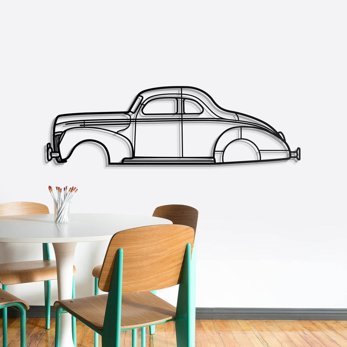 1940 De Luxe Coupé Metal Car Wall Art - NC0008