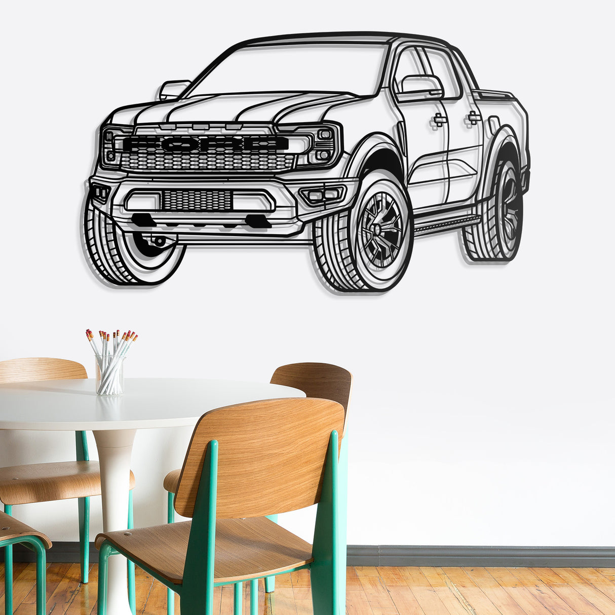 Raptor Perspective Metal Car Wall Art - NC0444