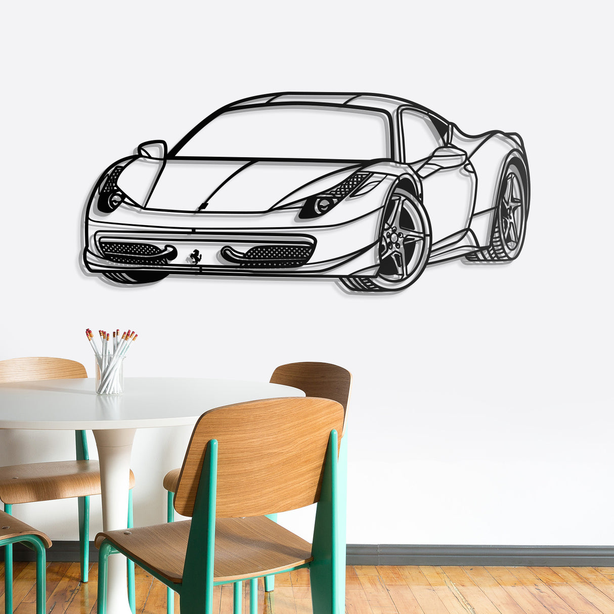 458 Italia Perspective Metal Car Wall Art - NC0437