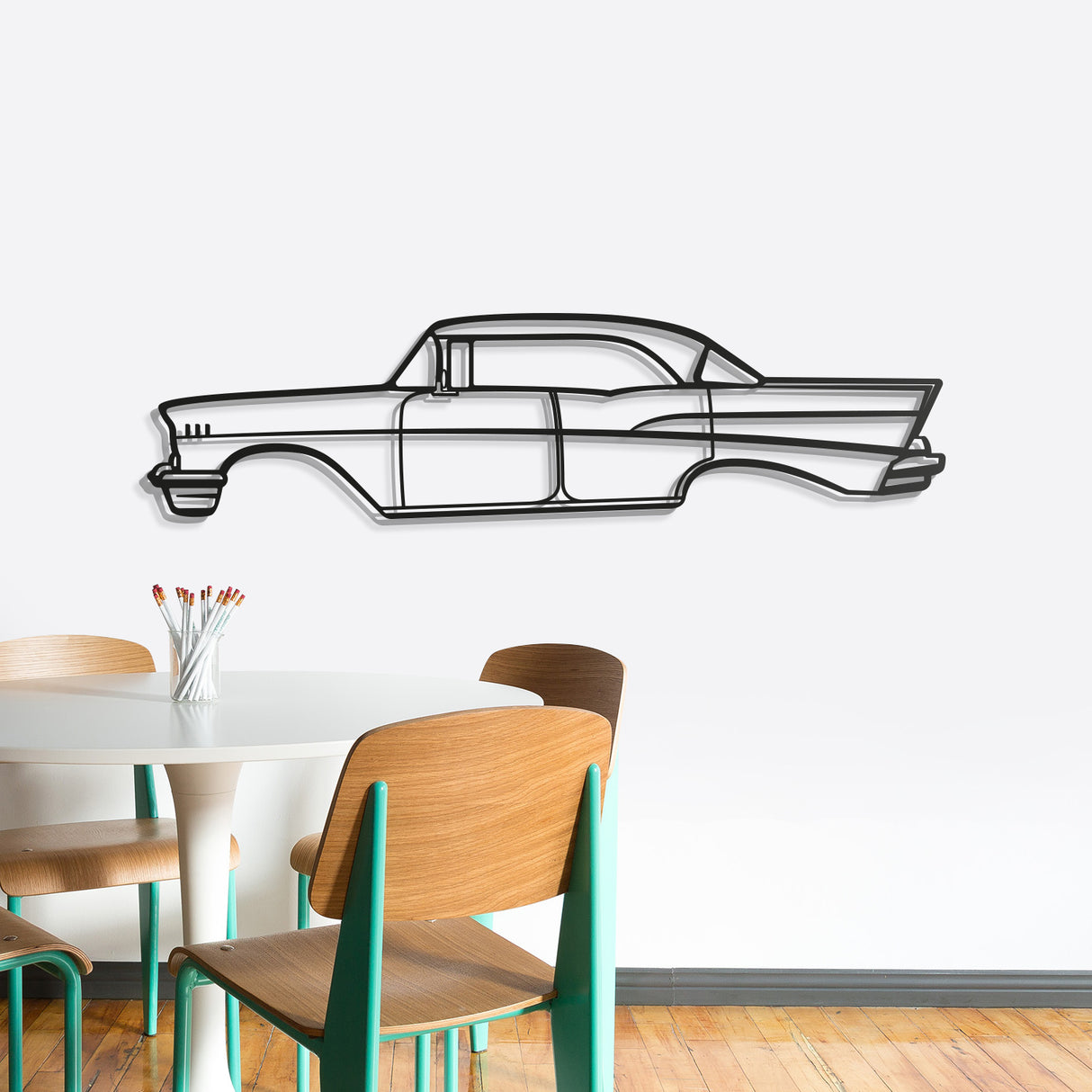 1957 Belair Sedan Metal Car Wall Art - NC0048