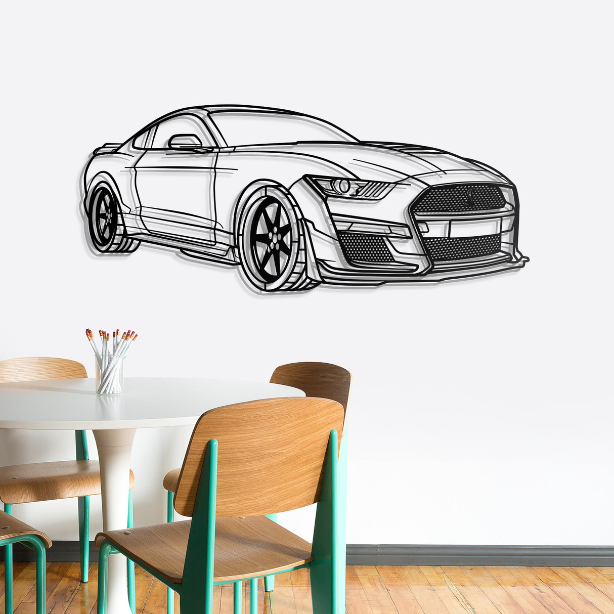 Mustang Shelby GT500 Perspective Metal Car Wall Art - NC0445