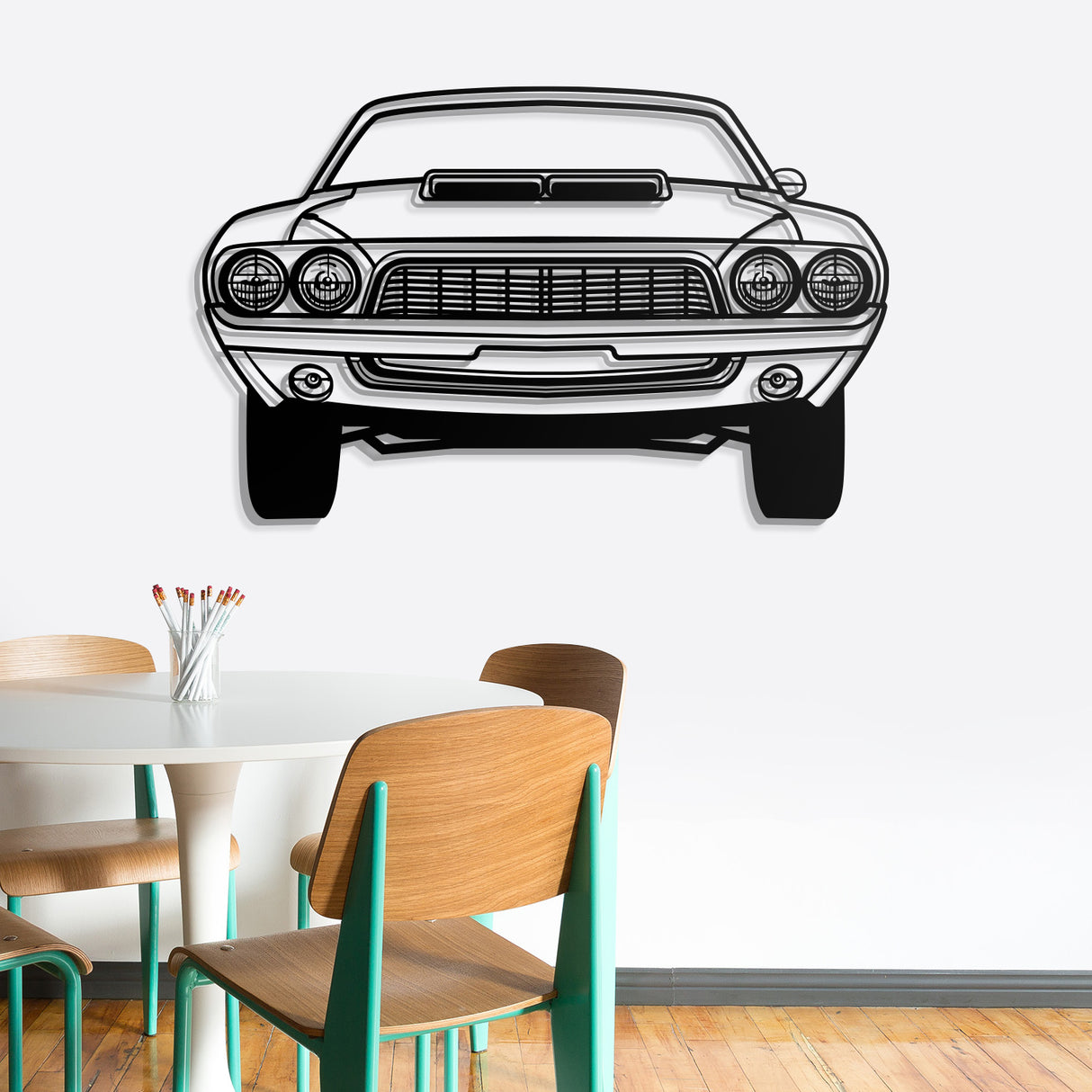 1972 Challanger Front View Metal Car Wall Art - NC0146