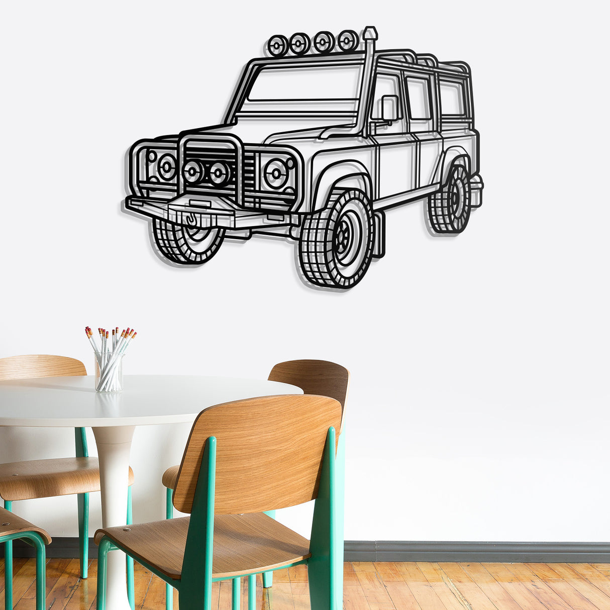 Defender 110 Perspective Metal Car Wall Art - NC0449