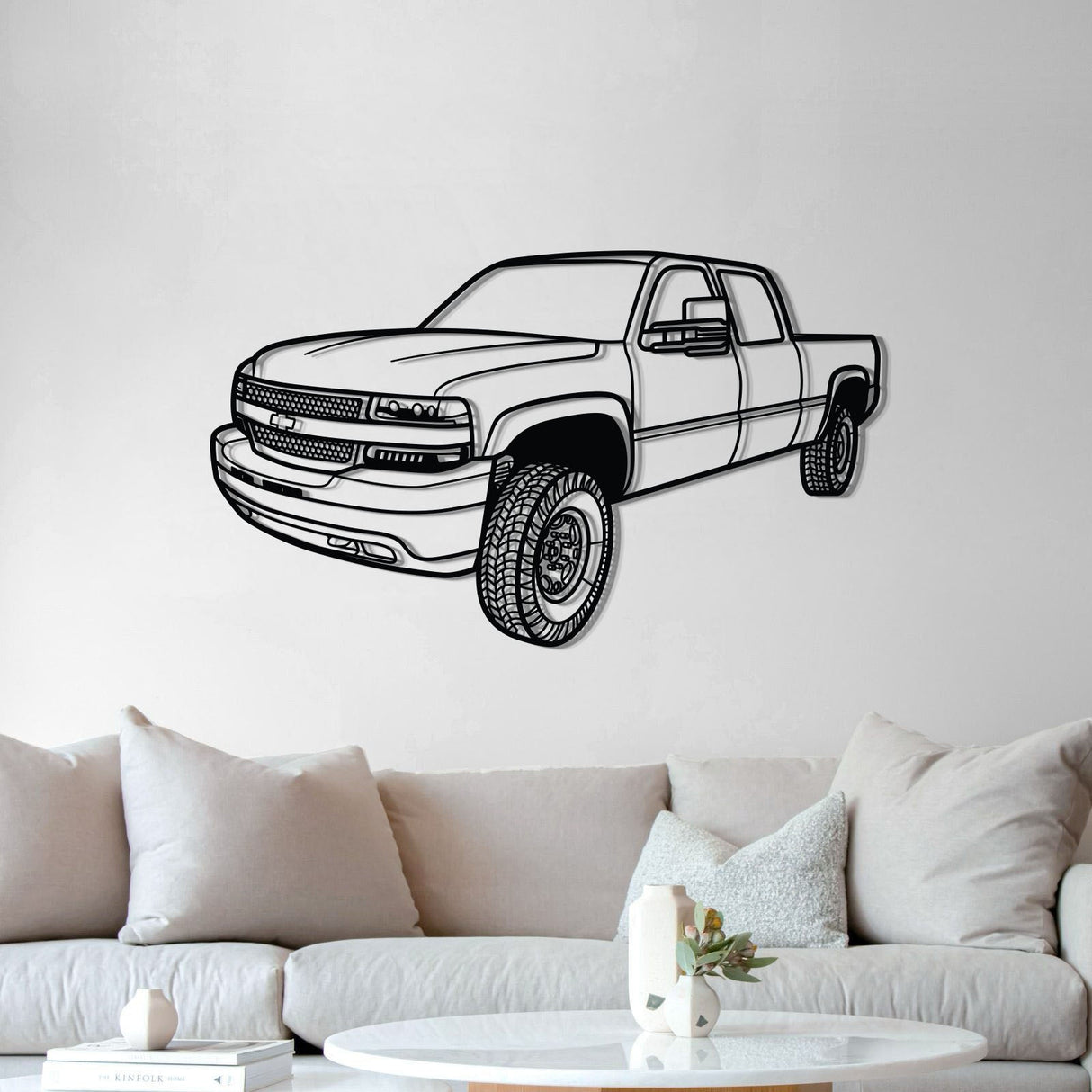 2002 Silverado 2500 Perspective Metal Car Wall Art - NC1297