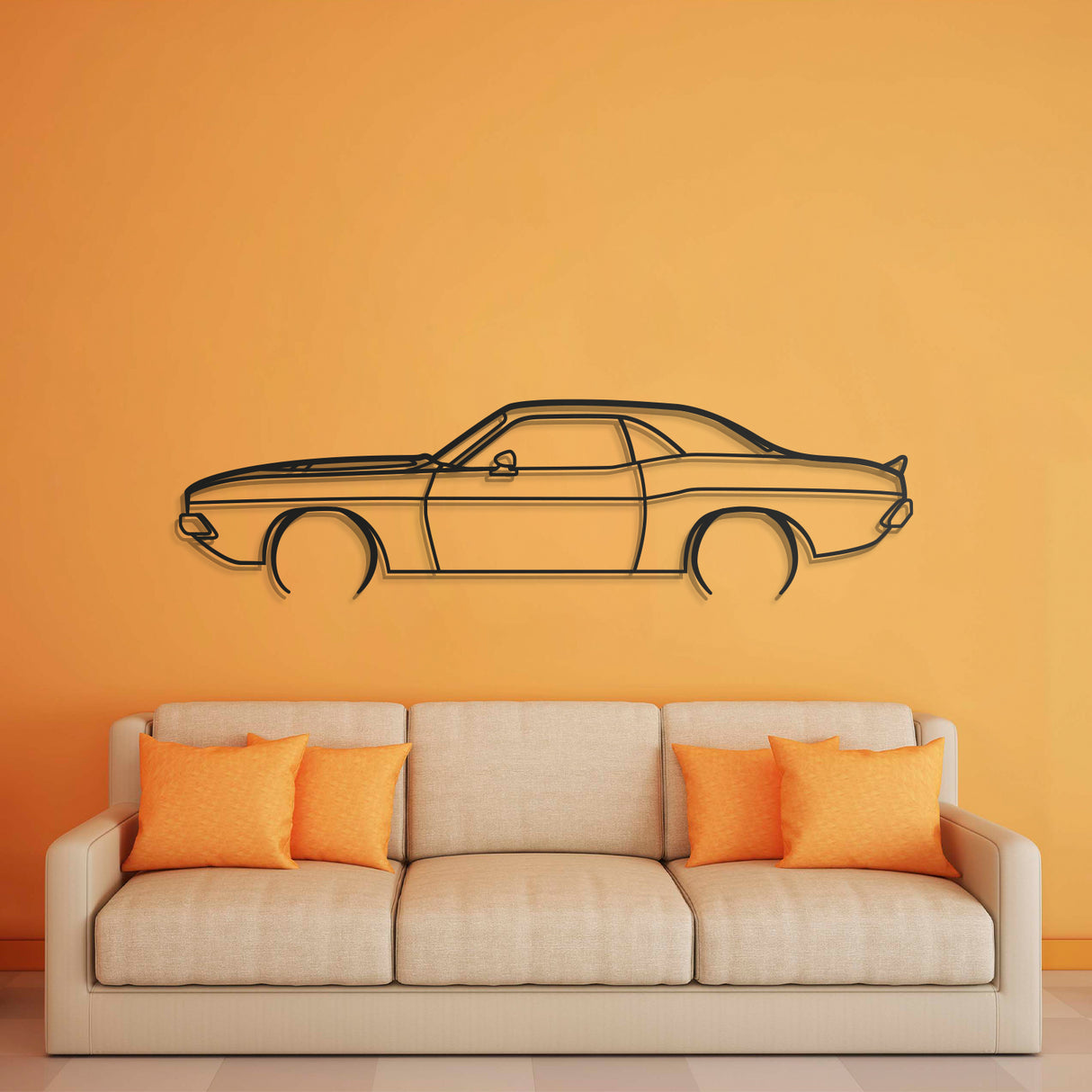 1970 Challenger Detailed Metal Car Wall Art - NC0129