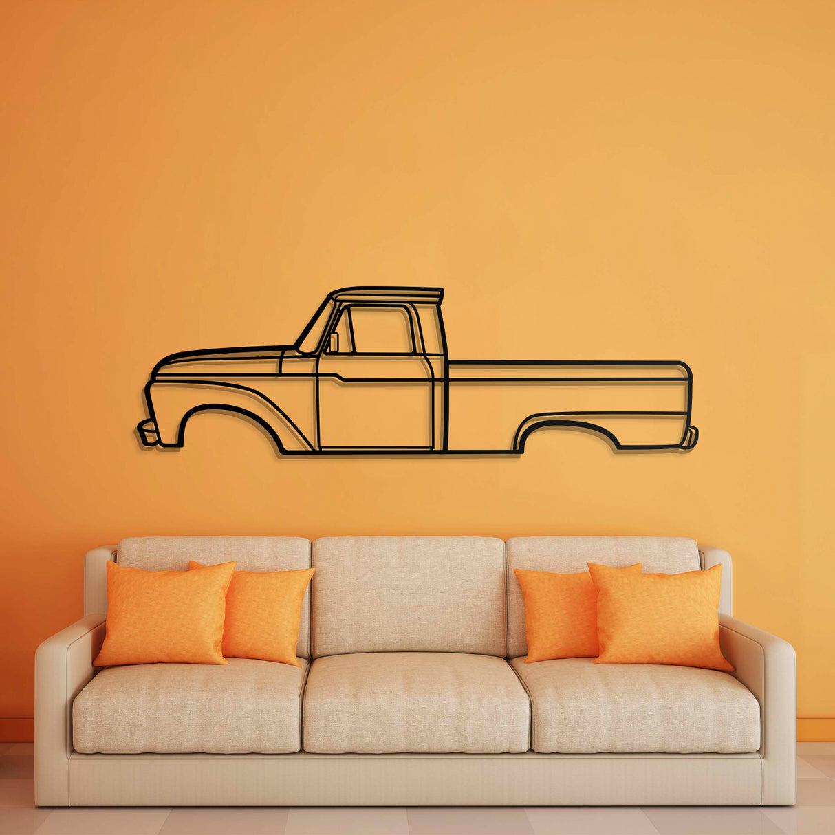 1966 F-100 Metal Car Wall Art - NC0084