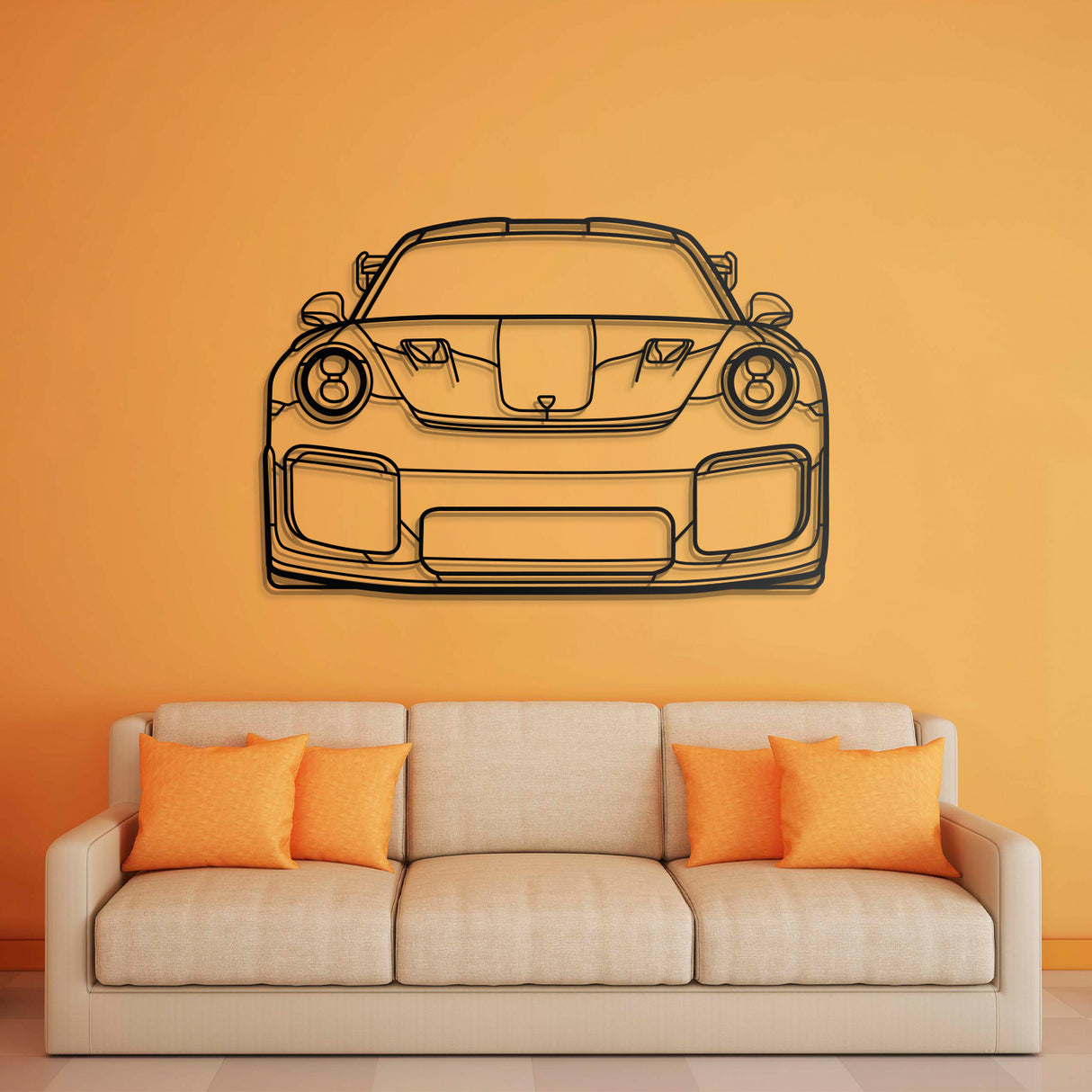 911 GT2 RS Model 991 Front Metal Car Wall Art - NC0848