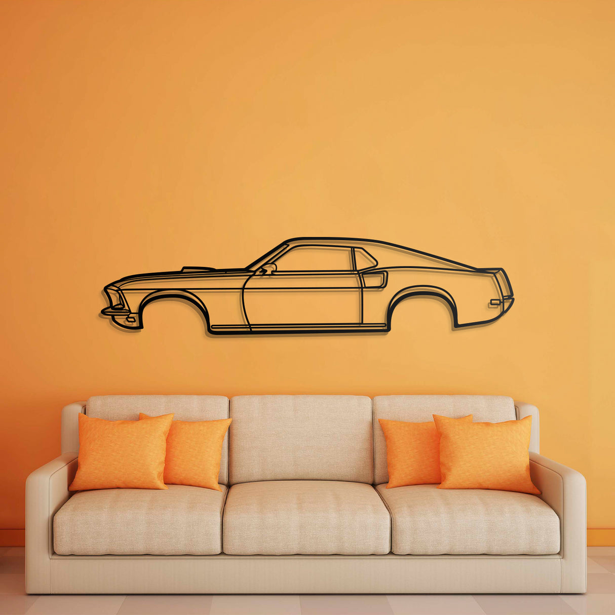 1969 Mustang Mach 1 Metal Car Wall Art - NC0123