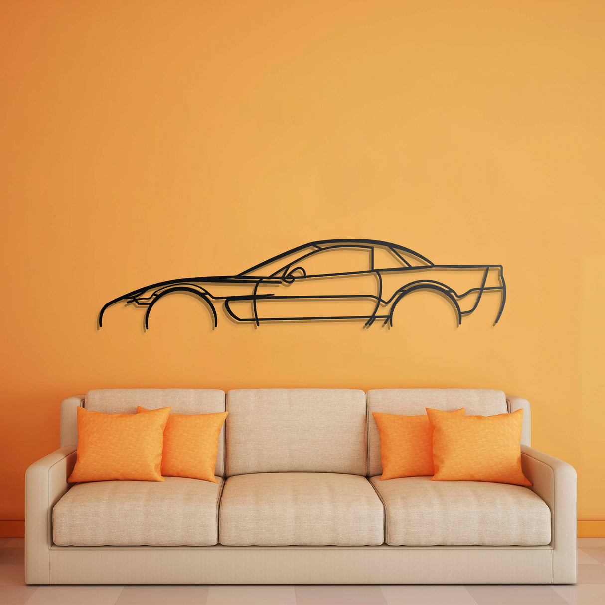 2002 Corvette C5 Z06 Metal Car Wall Art - NC0295