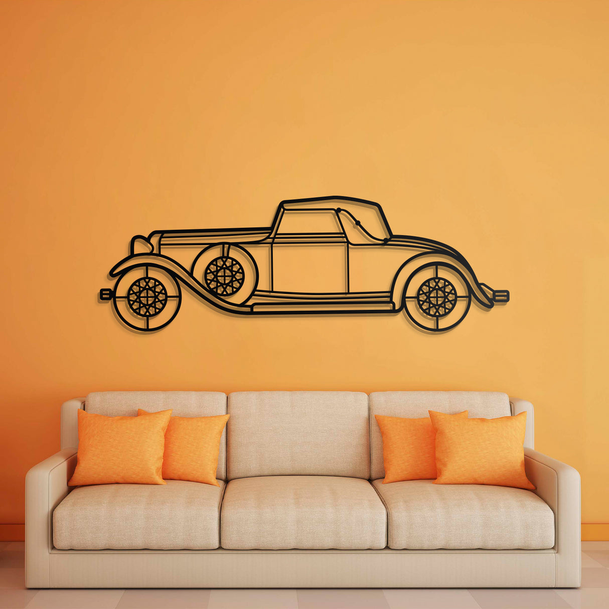 1932 KB LeBaron Convertible Roadster Metal Car Wall Art - NC0016