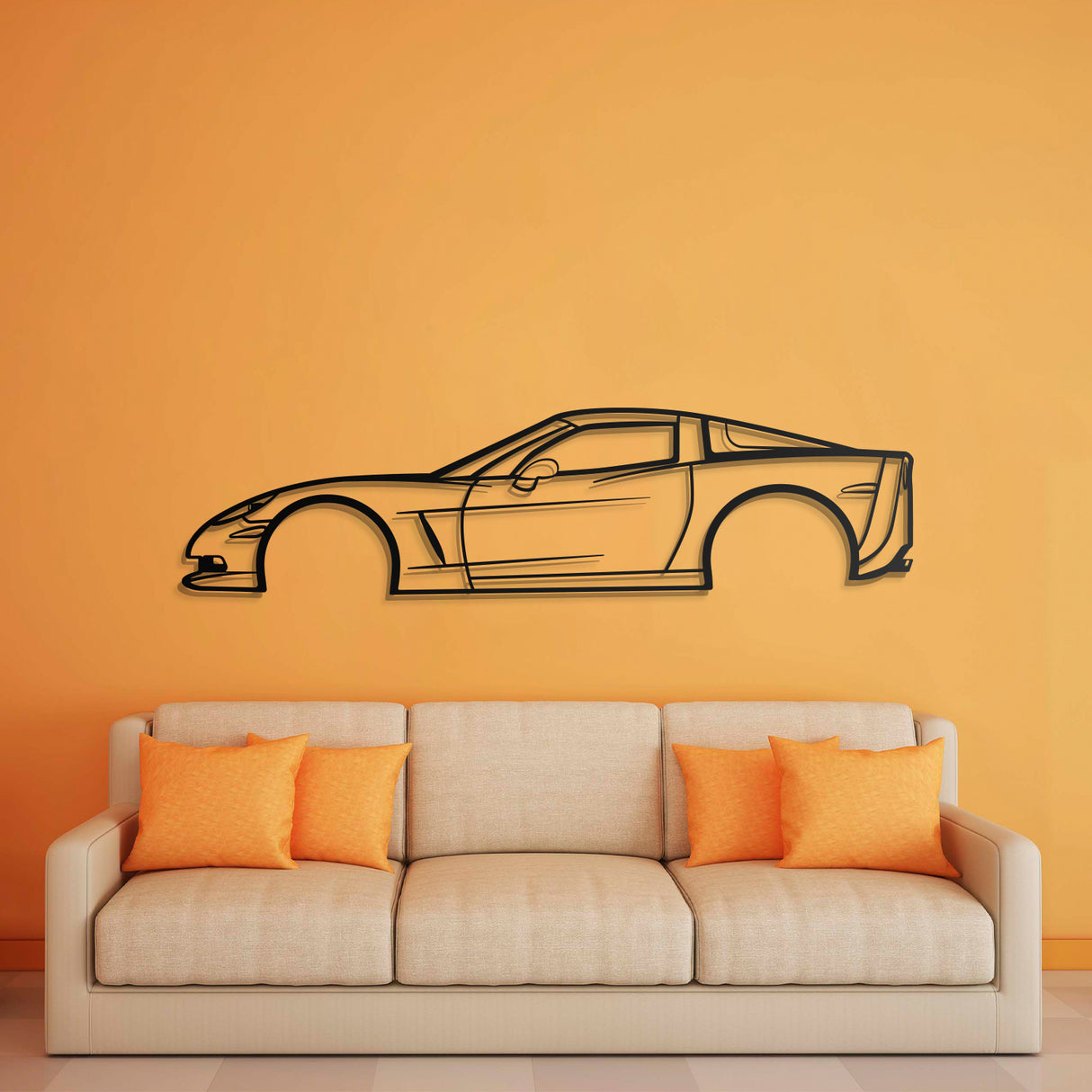 2007 Corvette Z06 Metal Car Wall Art - NC0342