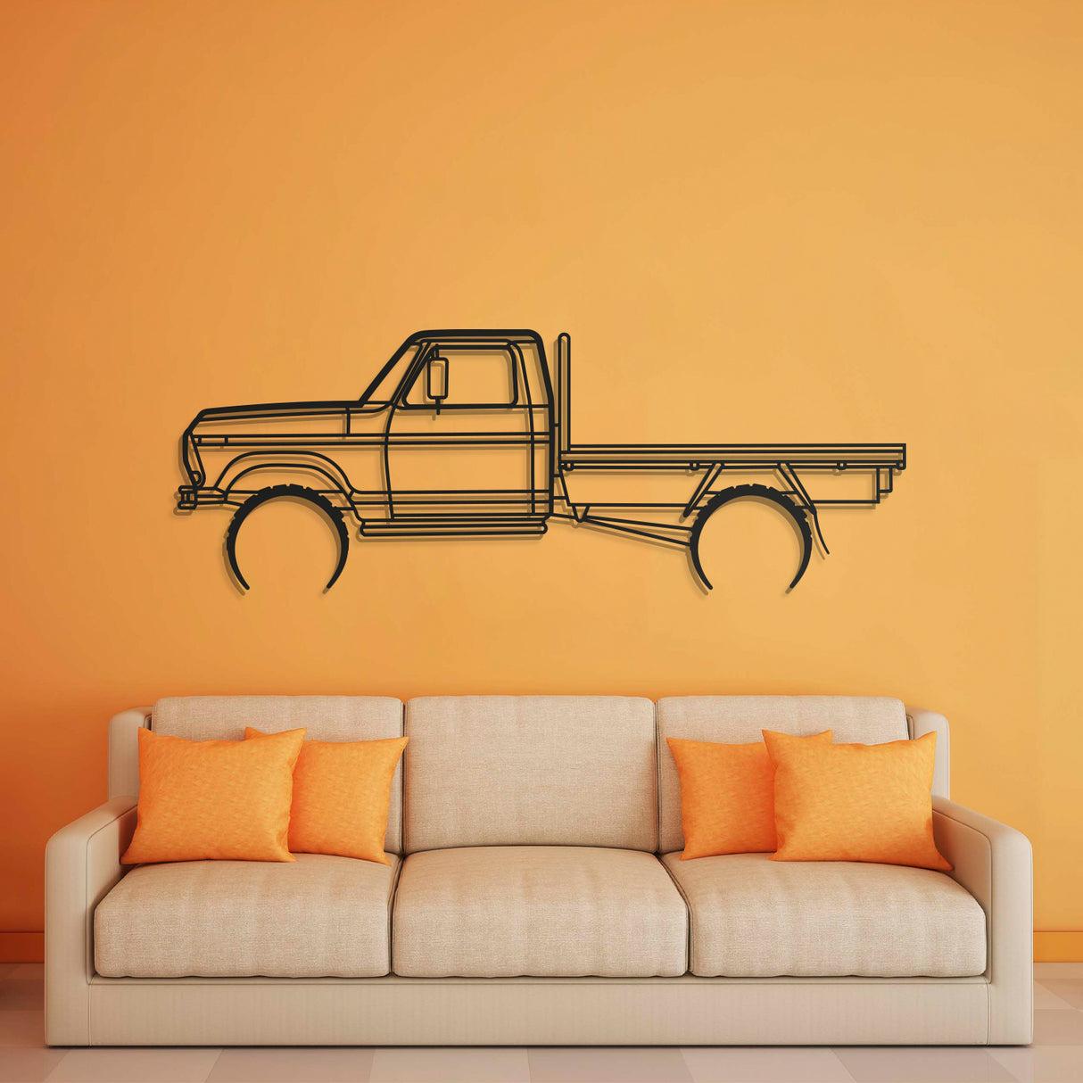 1977 F100 Tray Back Metal Car Wall Art - NC0175