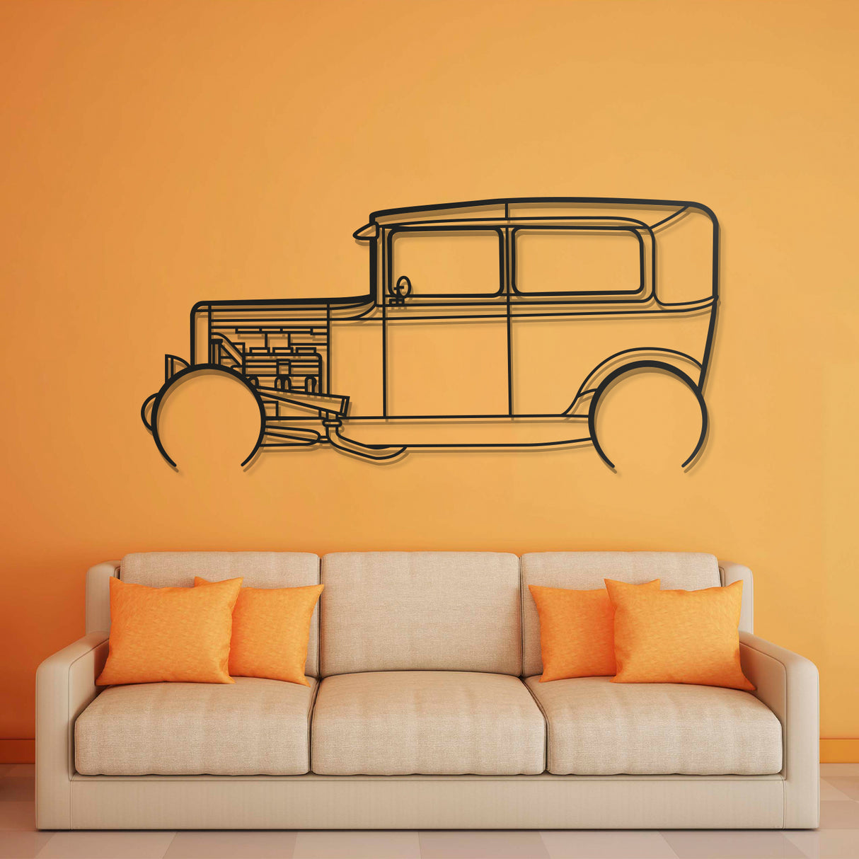 1931 Model A Detailed Metal Car Wall Art - NC0015