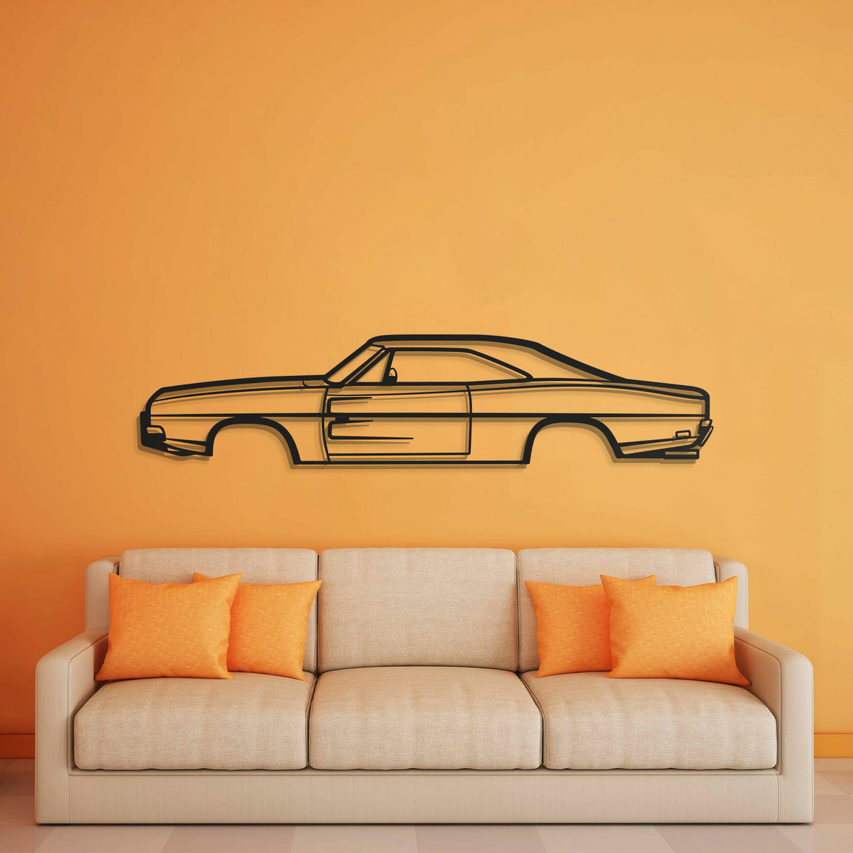 1968 Charger Metal Car Wall Art - NC0107