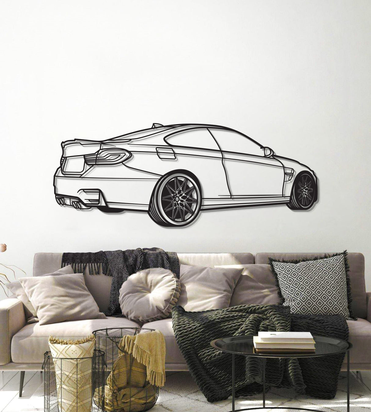 M4 Back Perspective Metal Car Wall Art - NC1299