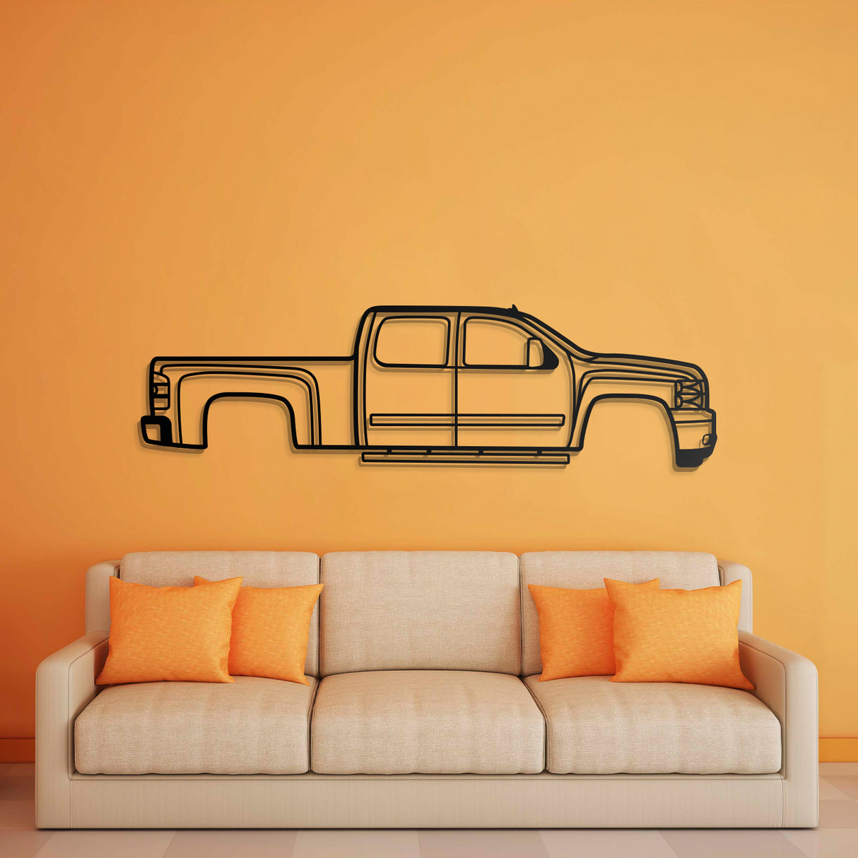 2007 Silverado 1500 2nd Gen Metal Car Wall Art - NC0350