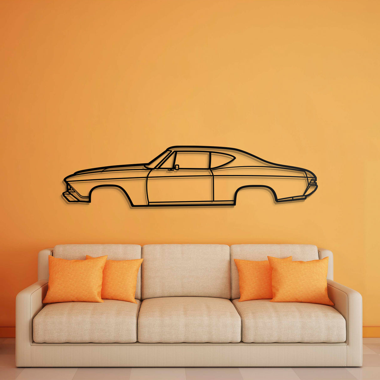 1968 Chevelle SS Metal Car Wall Art - NC0108